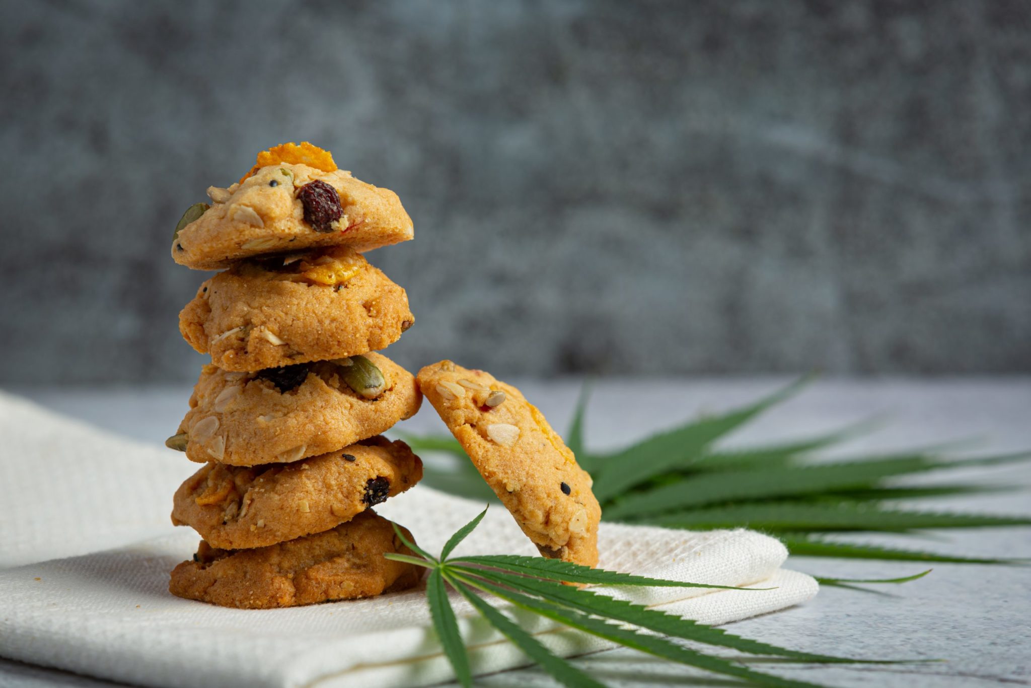 cannabis cookies cannabis leaves put white napkin scaled