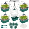 5-Pack Seed Starter Kit with LED Grow Lights 1 5-Pack Seed Starter Kit with LED Grow Lights – Indoor Propagation Trays with Adjustable Humidity Dome & Clear Cell Seedling Trays, Mini Greenhouse Seed Starting Set
