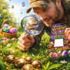 Easter seed hunt with magnifying focus