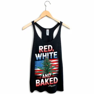 Red, White & Baked Racerback Tank