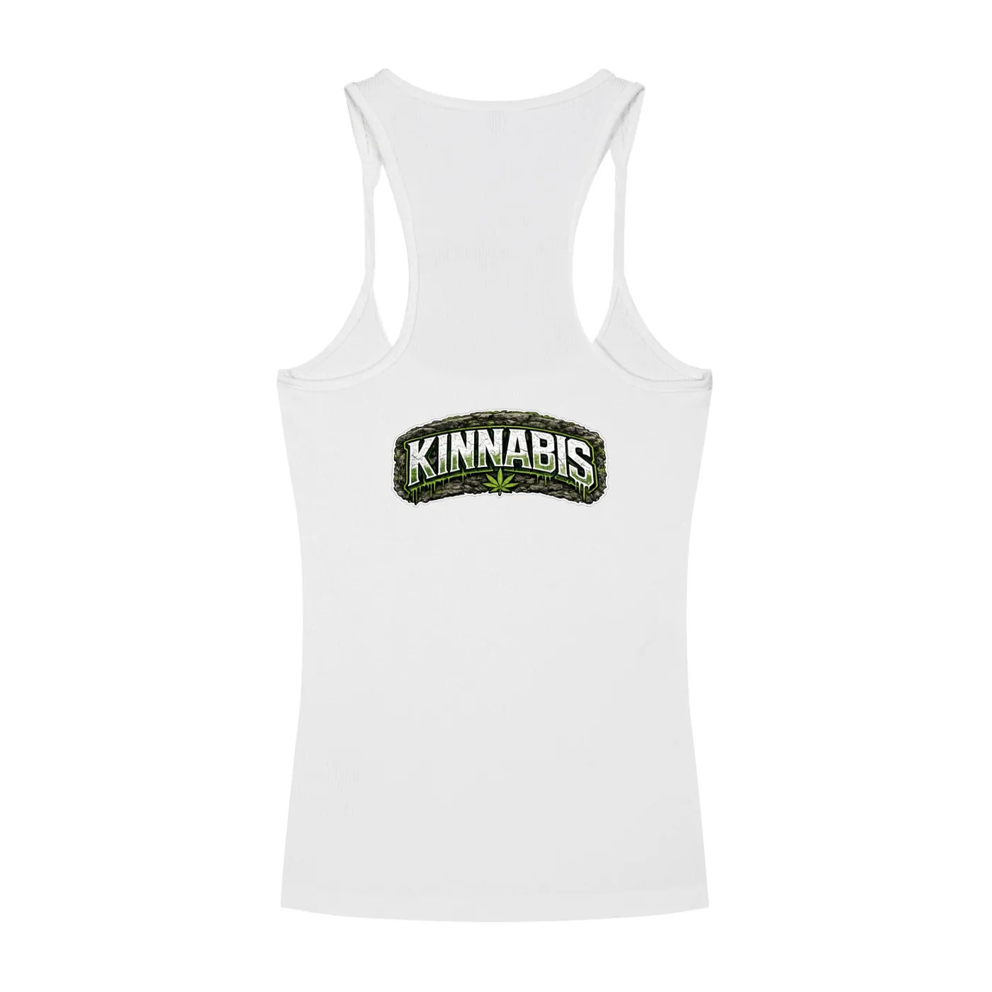 Slim Fit Ribbed Racerback Tank Top 7 Kinnabis White Tank Top T-Sgirt